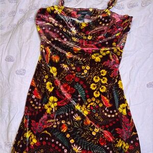 Floral Velvet Dress